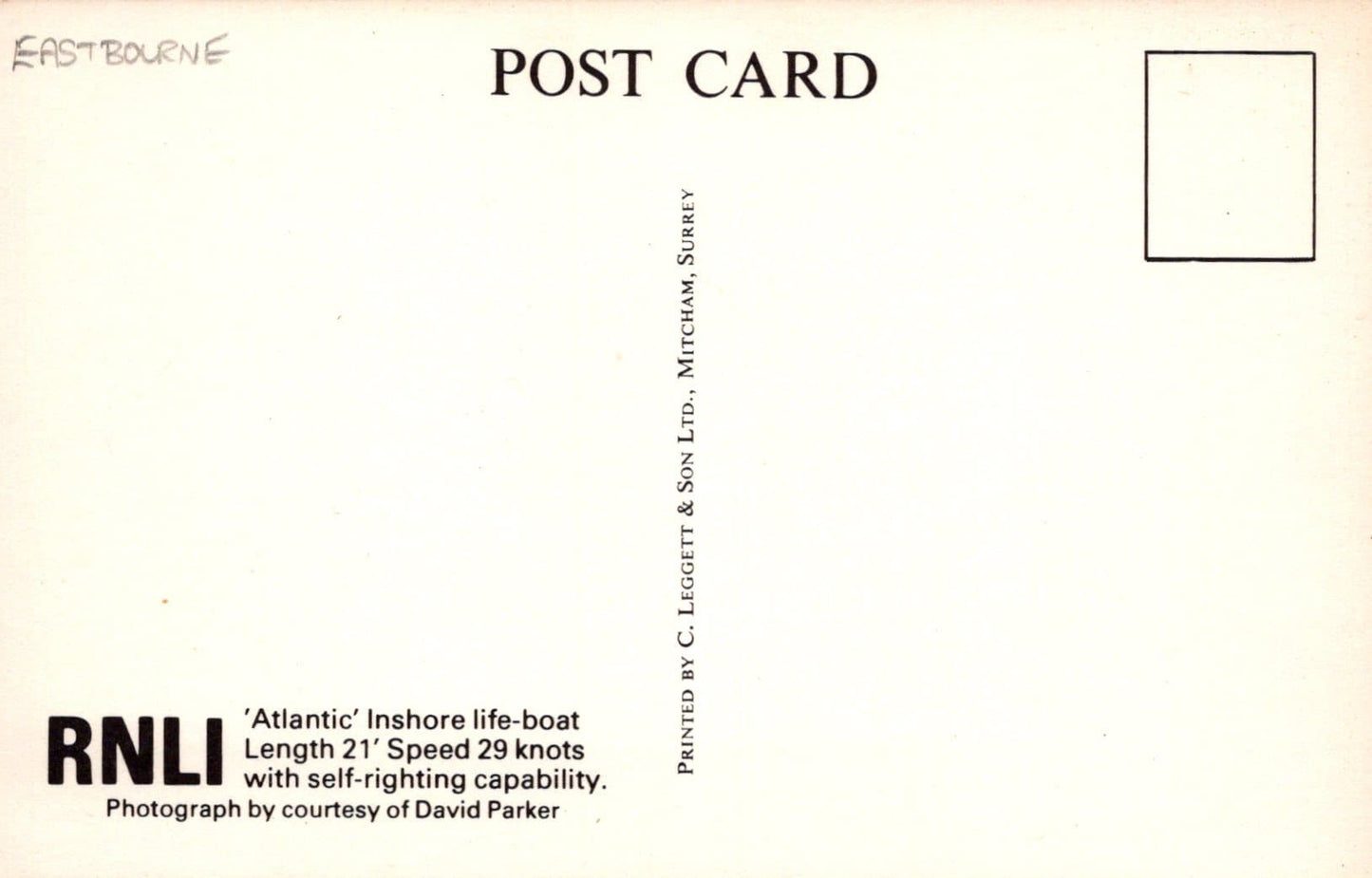 Shipping Postcard - RNLI 'Atlantic' Inshore Life-Boat - Mo’s Postcards 