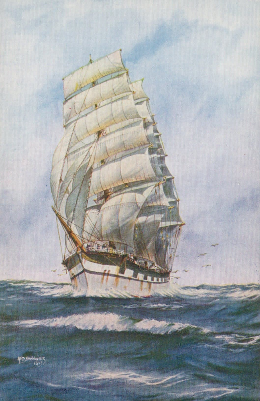 Shipping Postcard - Sailing Ship "Ross-Shire" - Mo’s Postcards 
