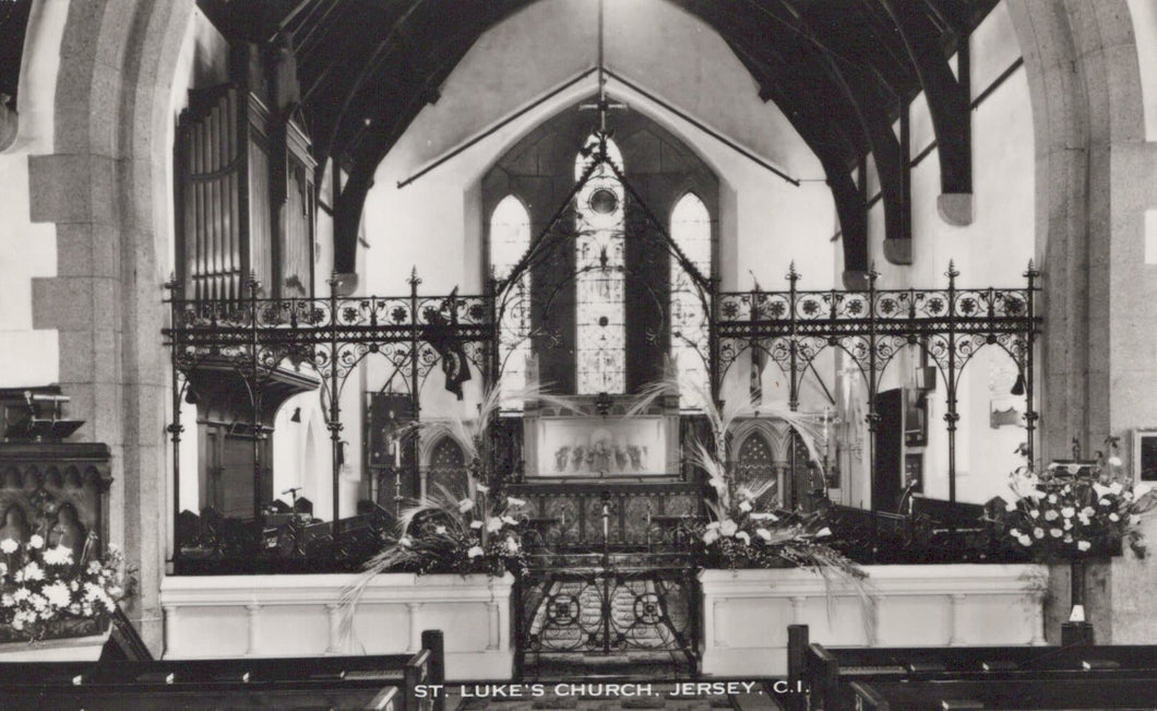 Channel Islands Postcard - Interior of St Luke's Church, Jersey - Mo’s Postcards 