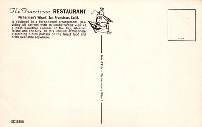 America Postcard - The Franciscan Restaurant, Fisherman's Wharf, San Francisco, California - Mo’s Postcards 