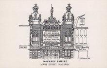 Load image into Gallery viewer, London Postcard - Pencil Drawing of Hackney Empire, Mare Street, Hackney - Artist Nick Charlesworth - Mo’s Postcards 
