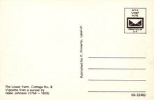 Load image into Gallery viewer, Suffolk Postcard - The Lower Farm, Cottage No 8, Vignette From a Survey By Isaac Johnson - Mo’s Postcards 
