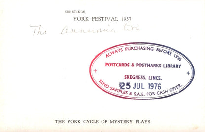 Theatrical Postcard - York Festival 1957 - The York Cycle of Mystery Plays - Mo’s Postcards 