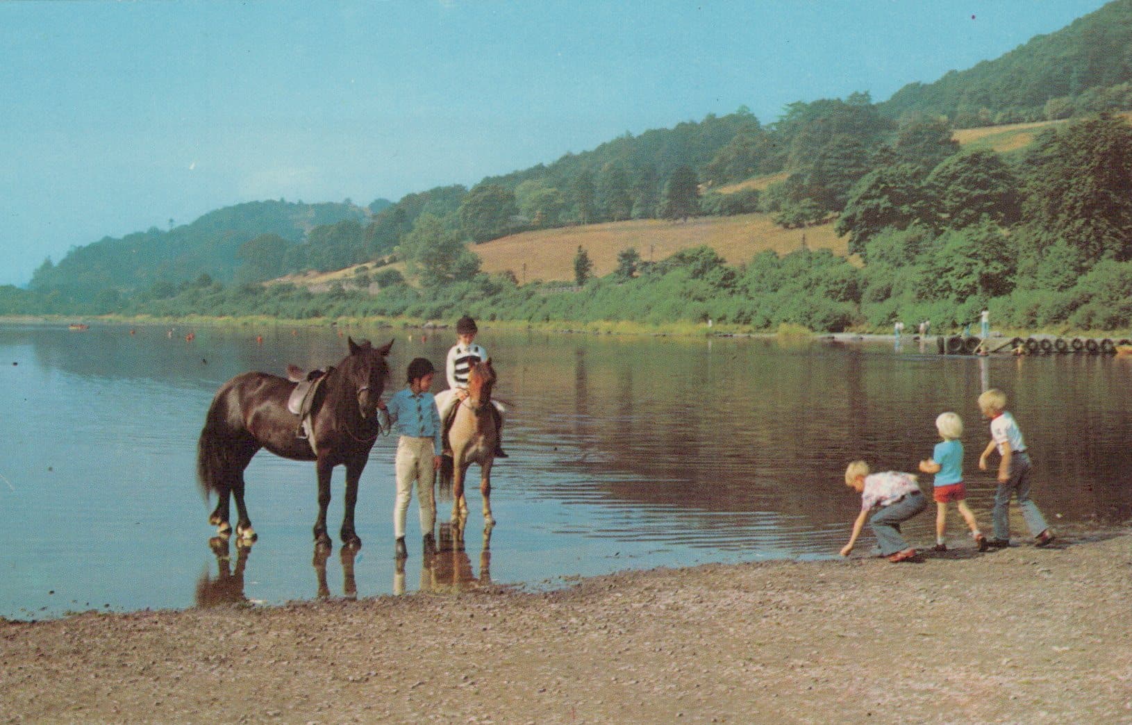 Wales Postcard - Horse Riding, Bala Lake - Mo’s Postcards 