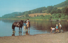 Load image into Gallery viewer, Wales Postcard - Horse Riding, Bala Lake - Mo’s Postcards 
