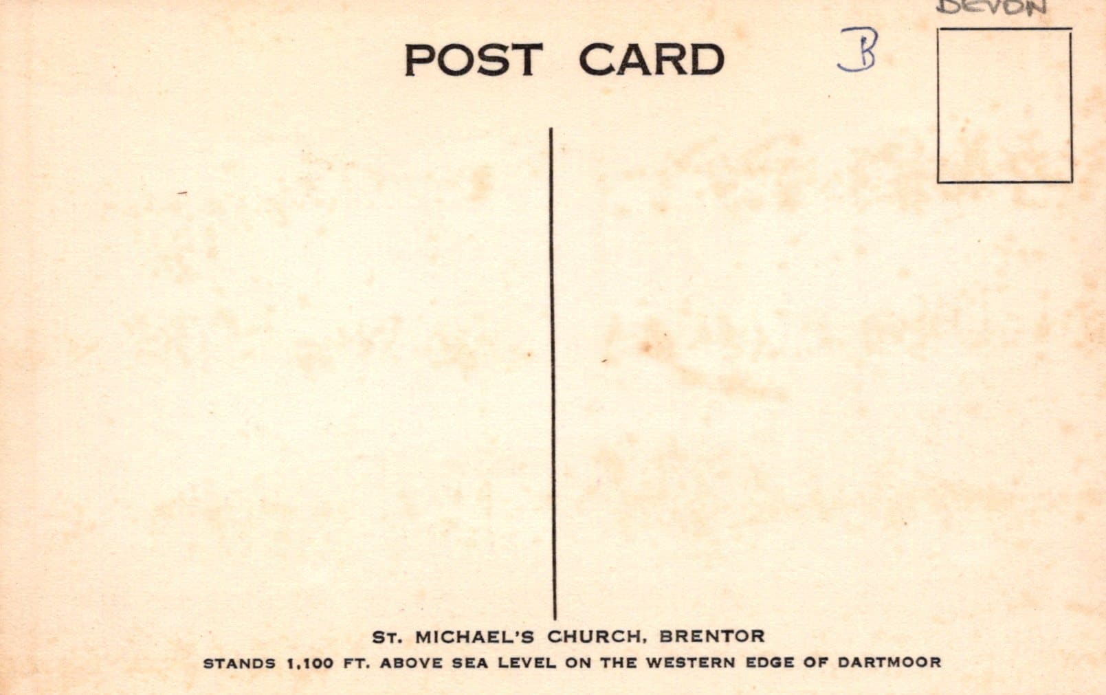 Devon Postcard - Interior of St Michael's Church, Brentor - Mo’s Postcards 