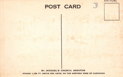 Devon Postcard - Interior of St Michael's Church, Brentor - Mo’s Postcards 