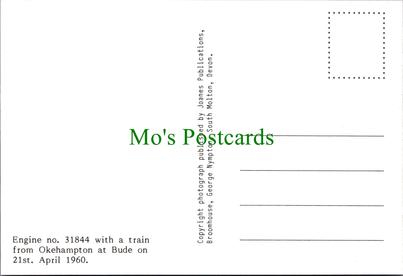 Engine No 31844 With a Train From Okehampton