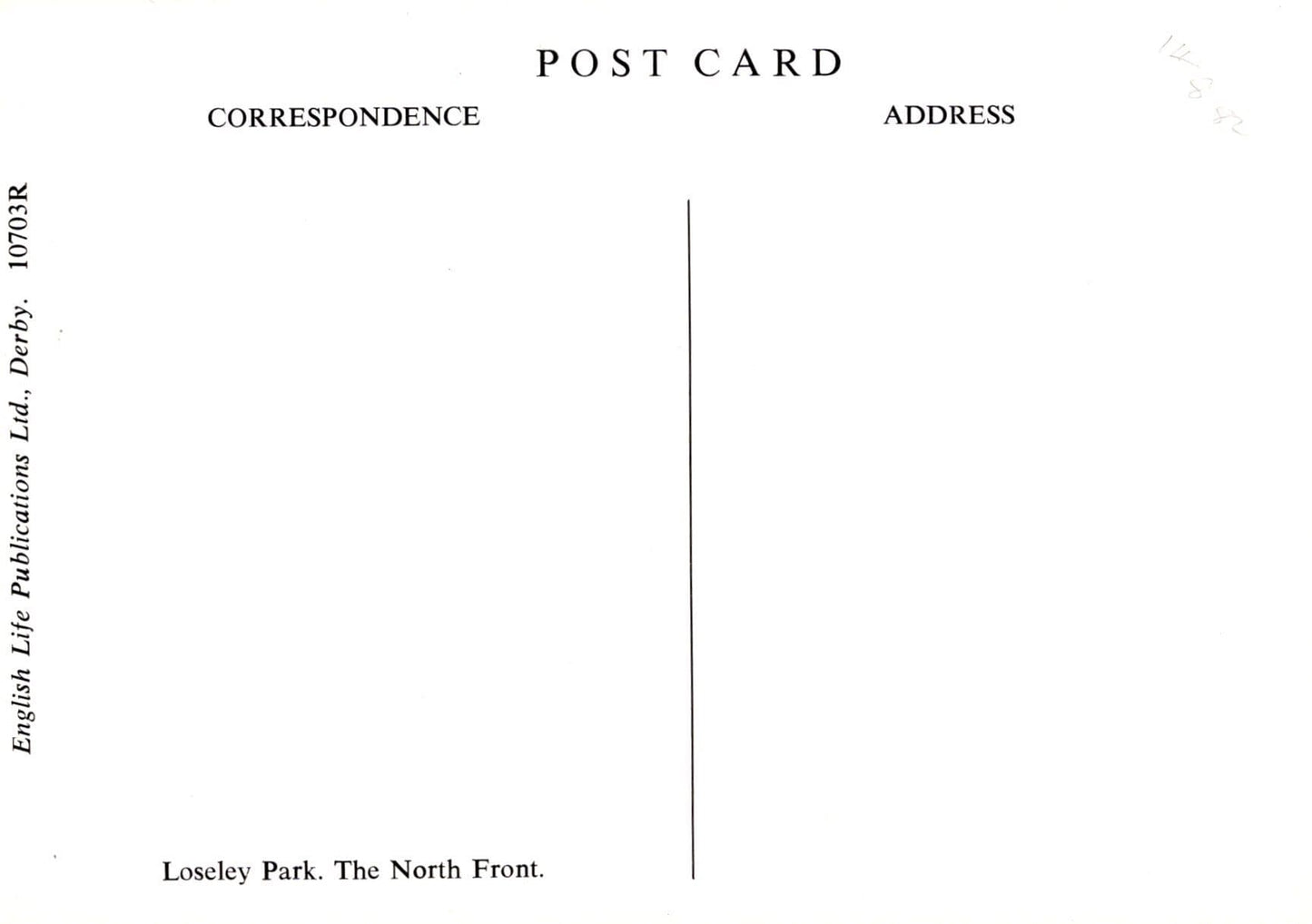 Surrey Postcard - The North Front, Loseley Park, Guildford - Mo’s Postcards 