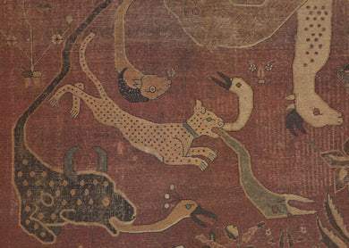 Glasgow Museum Postcard - Fragment of a Grotesque Animal Carpet, Burrell Collection - Mo’s Postcards 