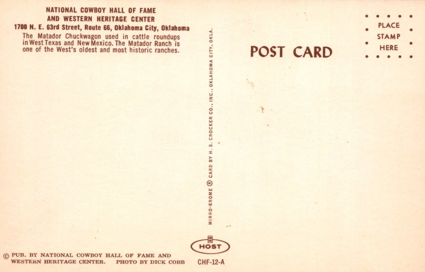 America Postcard - National Cowboy Hall of Fame, Route 66, Oklahoma City, Oklahoma - Mo’s Postcards 