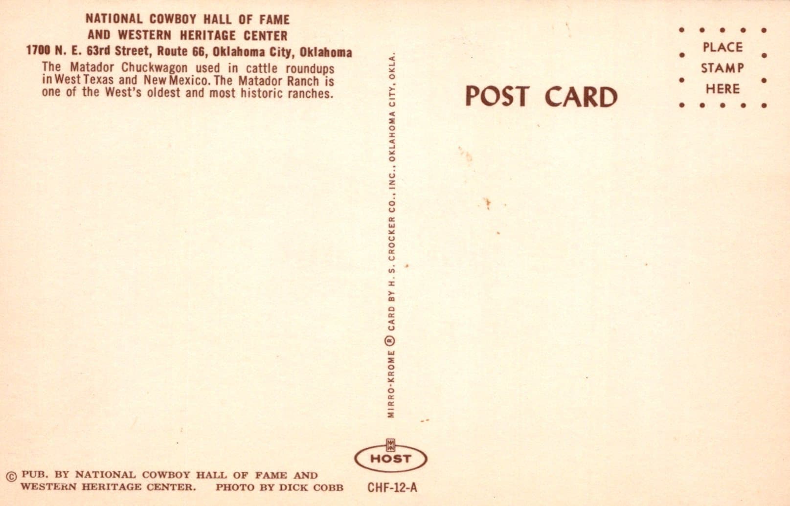 America Postcard - National Cowboy Hall of Fame, Route 66, Oklahoma City, Oklahoma - Mo’s Postcards 