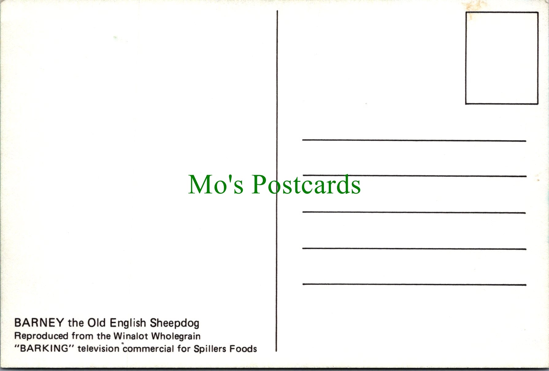 Dog Postcard - Barney The Old English Sheepdog