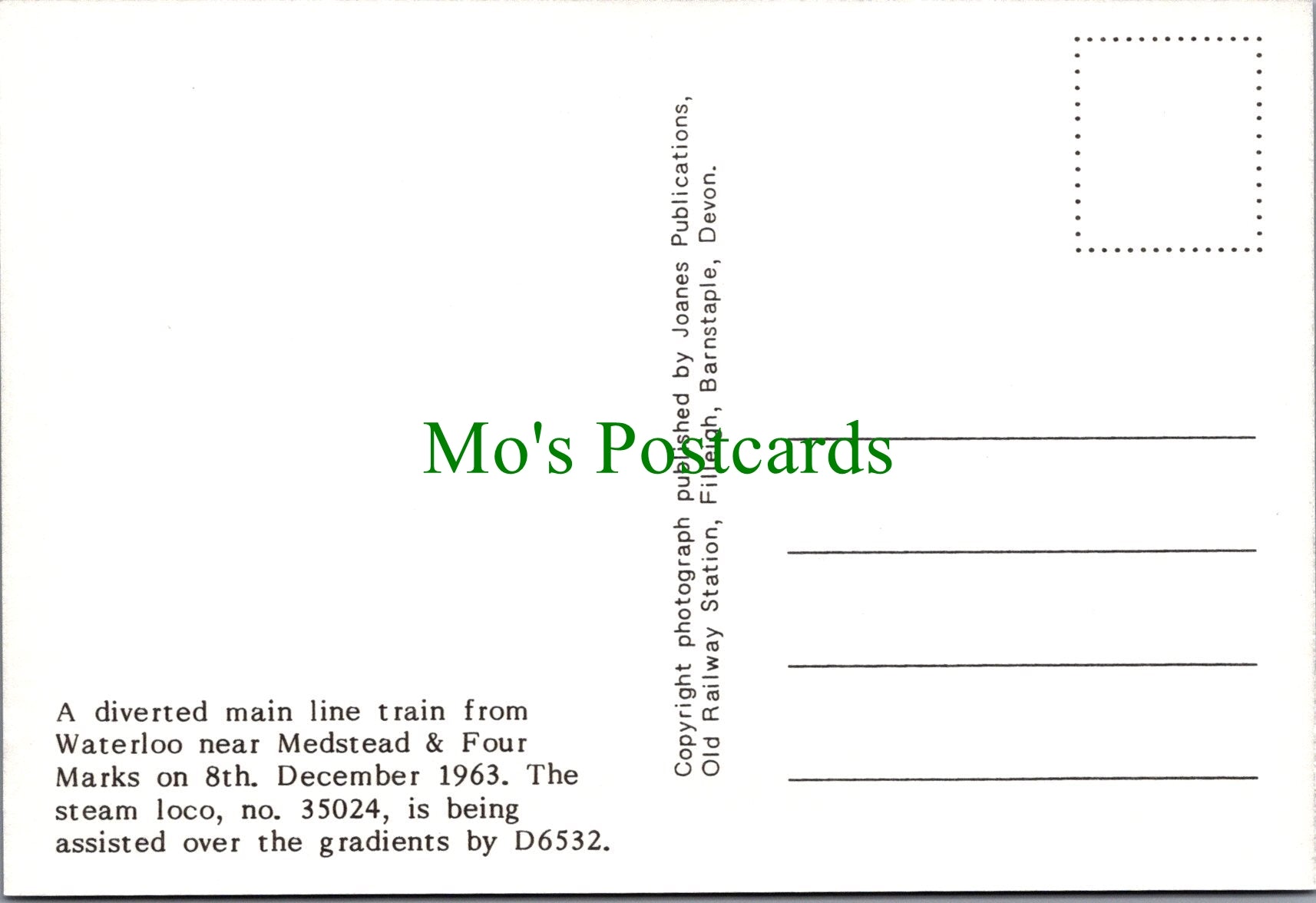 Railways Postcard - Train Near Medstead