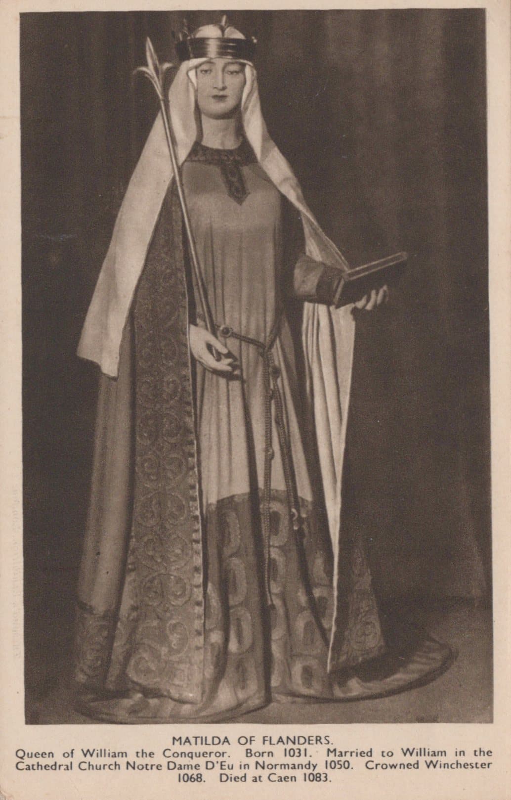 Royalty Postcard - Matilda of Flanders - "Queens of England", Madame Tussaud's Exhibition - Mo’s Postcards 