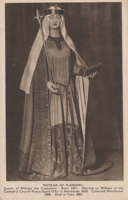 Royalty Postcard - Matilda of Flanders - "Queens of England", Madame Tussaud's Exhibition - Mo’s Postcards 