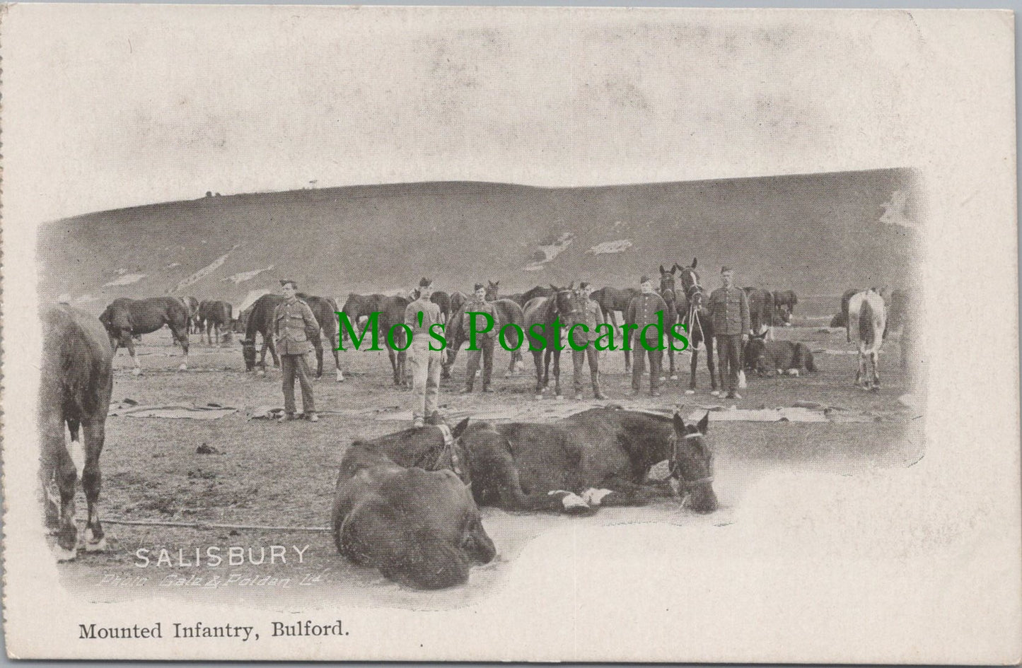 Military Postcard - Mounted Infantry, Bulford, Salisbury