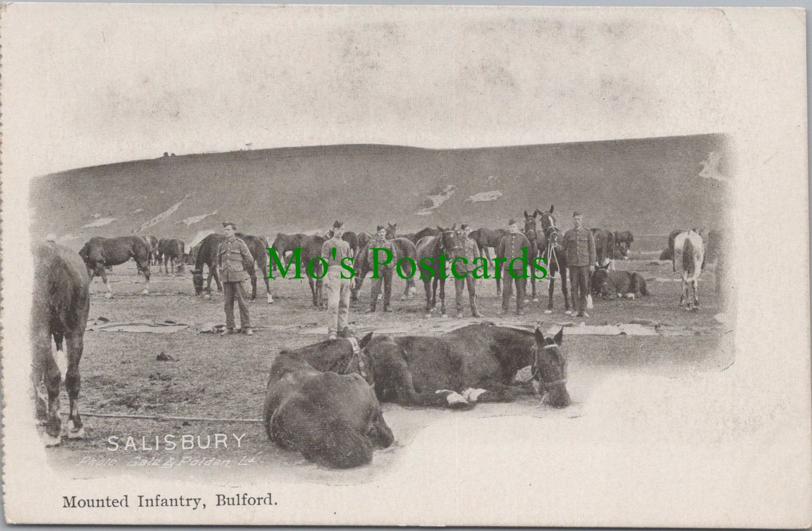 Military Postcard - Mounted Infantry, Bulford, Salisbury