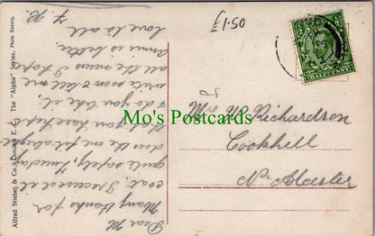 Children Postcard - Young Girl Holding Roses