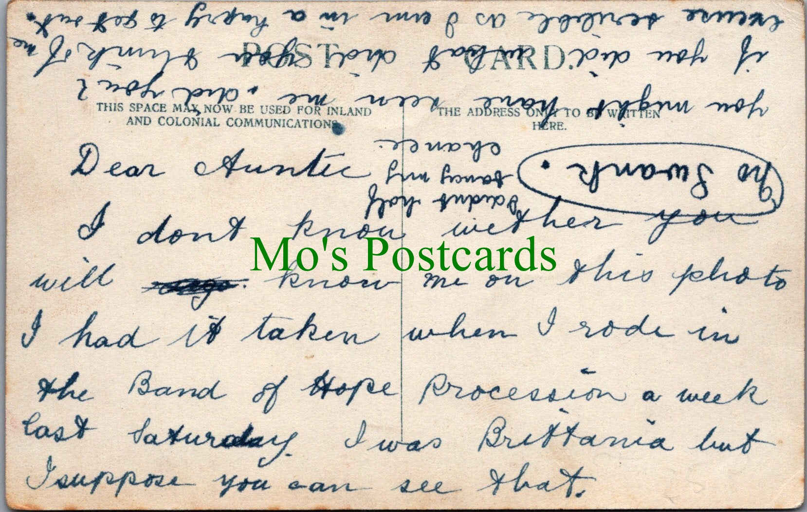 Theatrical Postcard - Radford B.O.H.1913, Oxfordshire?
