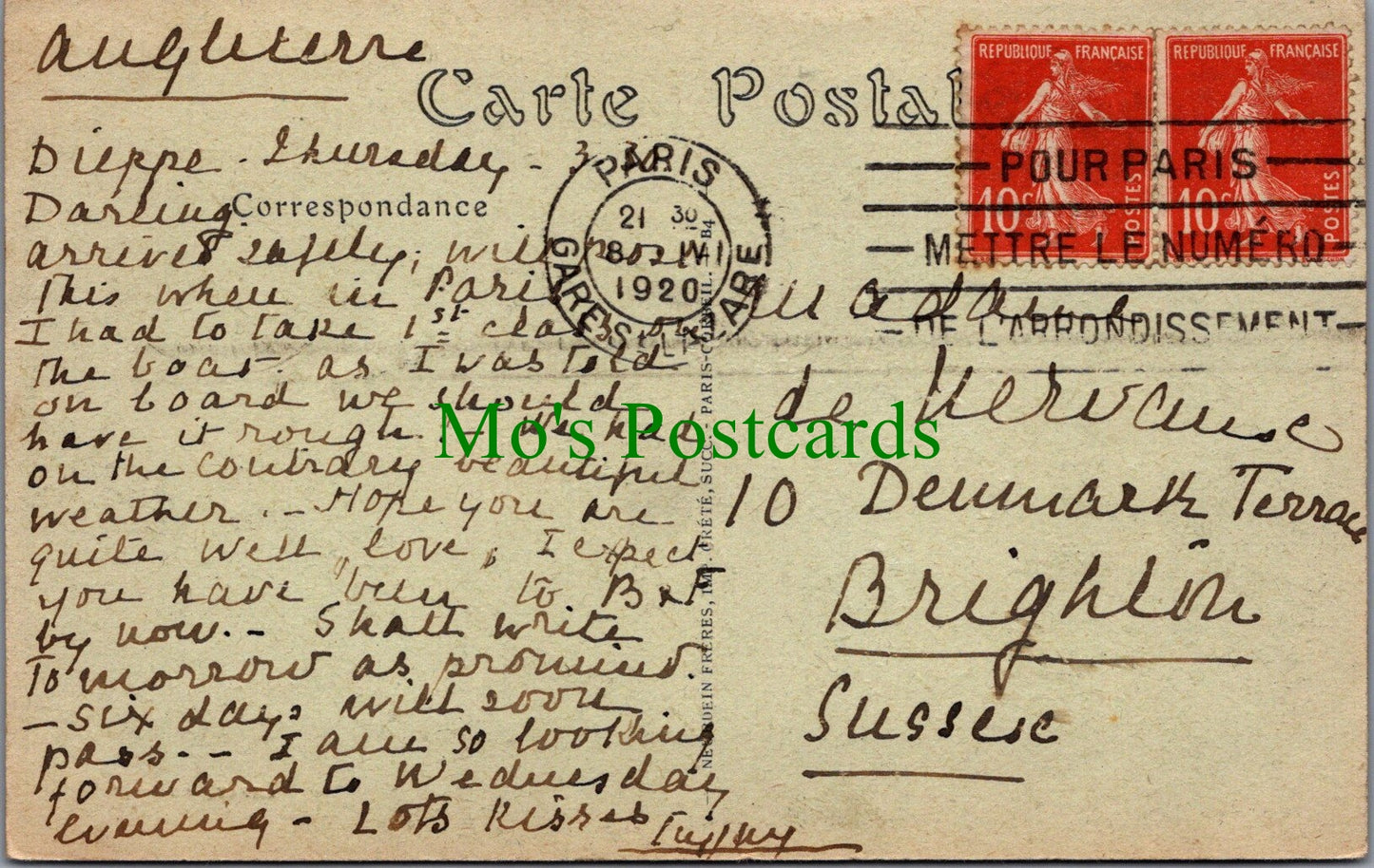 Shipping Postcard - Dieppe, Sortie Du Paquebot Rouen