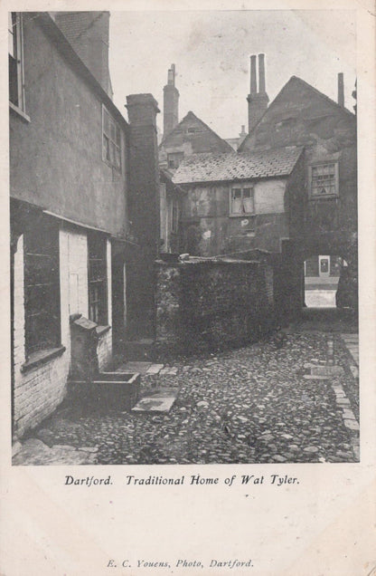 Kent Postcard - Dartford - Traditional Home of Wat Tyler, 1904 - Mo’s Postcards 