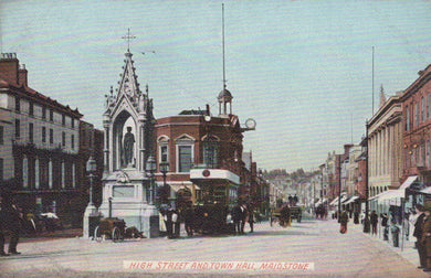 Kent Postcard - High Street and Town Hall, Maidstone - Mo’s Postcards 
