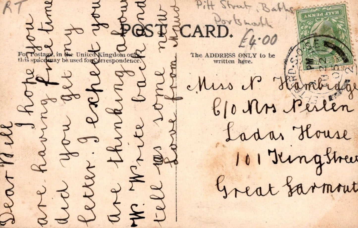 Military Postcard - Royal Navy - Jack Learning To Swim With Clothes On, 1905 - Mo’s Postcards 