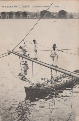 Military Postcard - Marine De Guerre - Matelots Rentrant a Bord, 1914 - Mo’s Postcards 