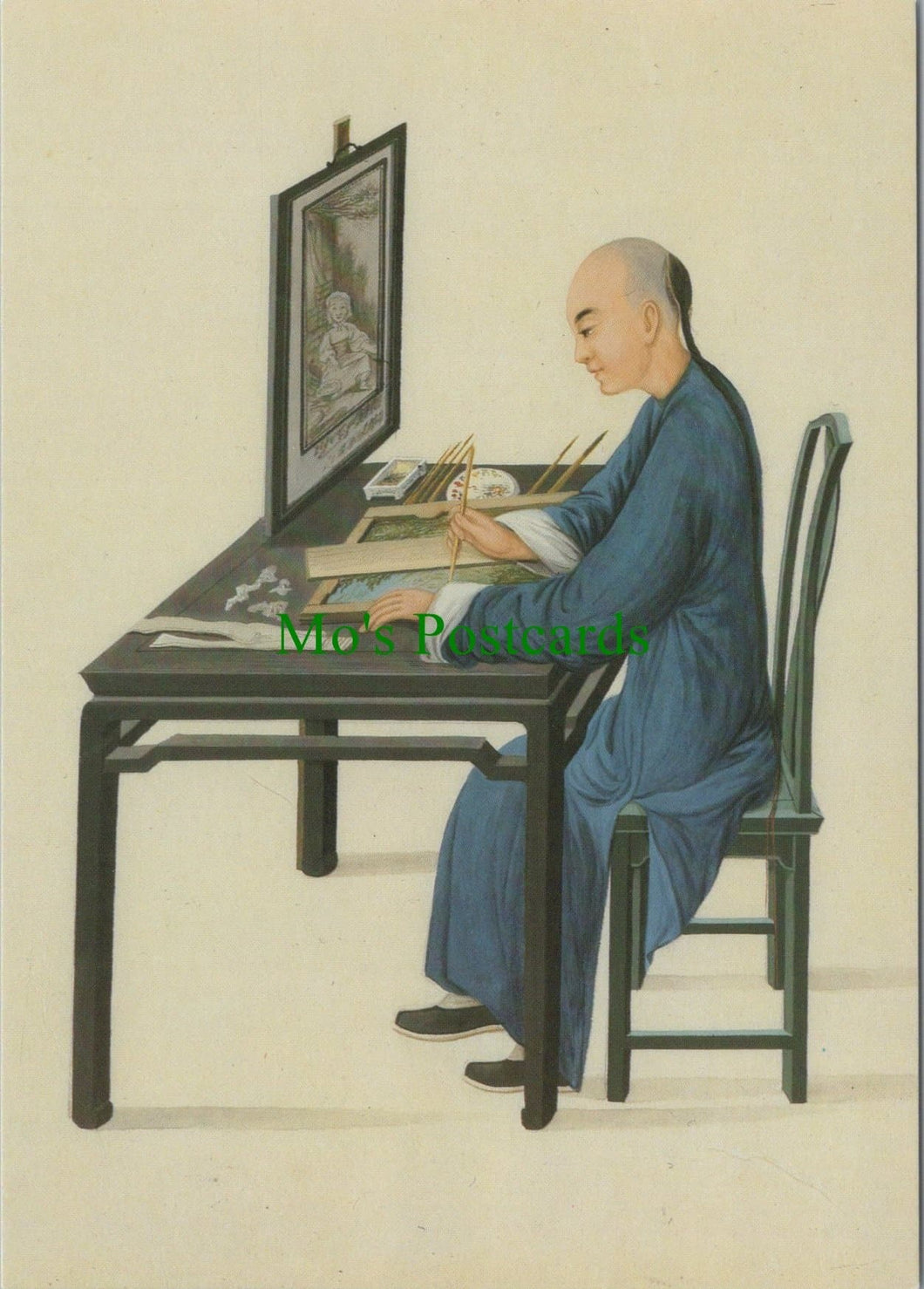 China Postcard - Artist Copying a European Print  