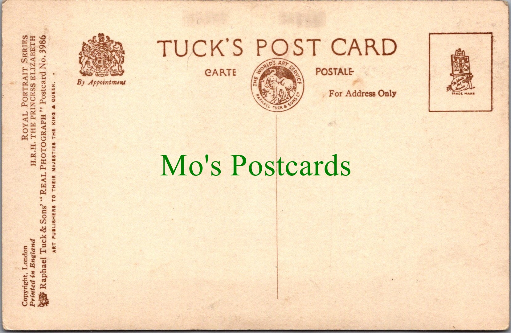 Royalty Postcard - H.R.H.Princess Elizabeth