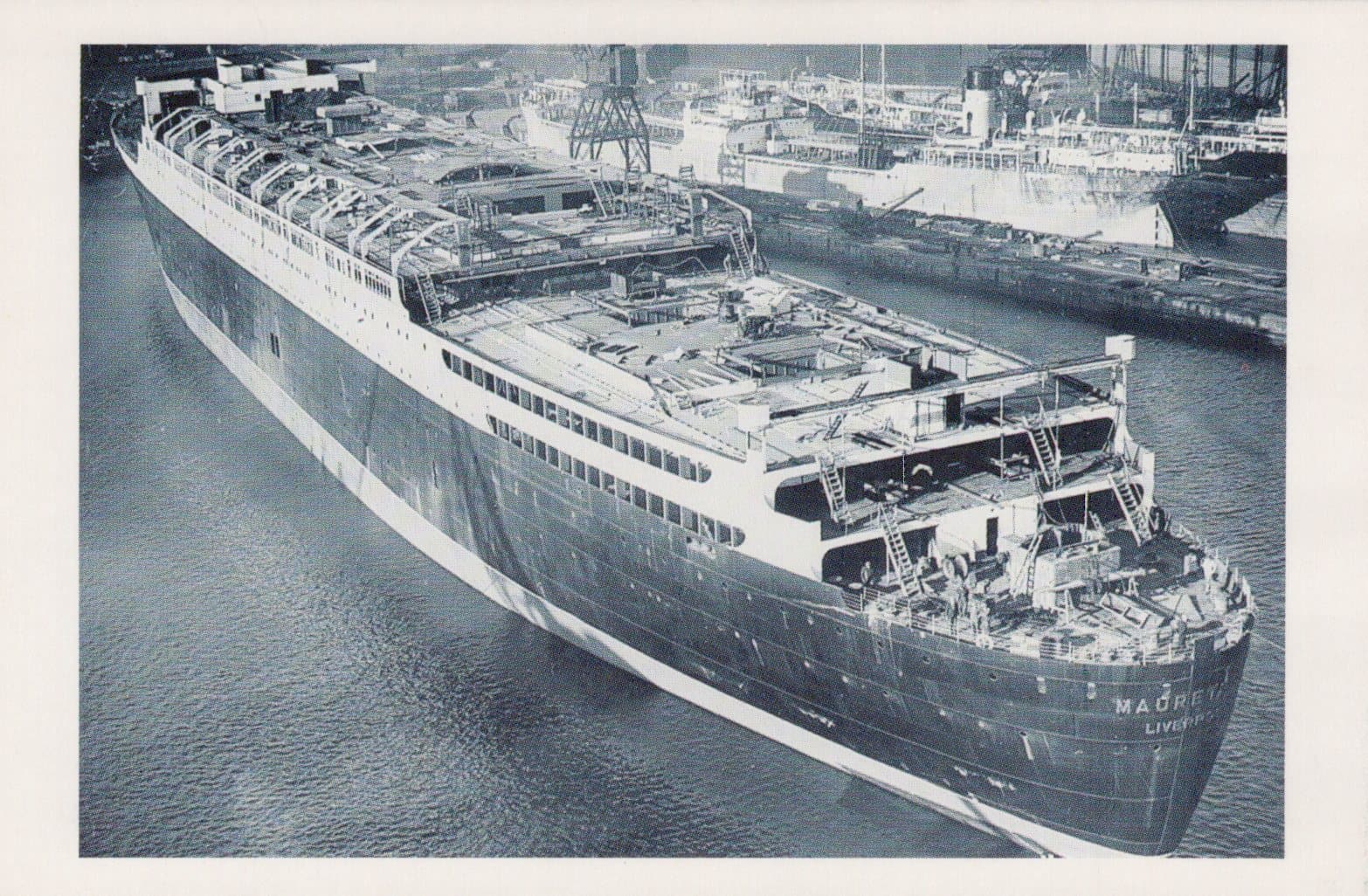 Nostalgia Postcard - Cunard White Star Liner 'Mauretania', 1938 - Mo’s Postcards 