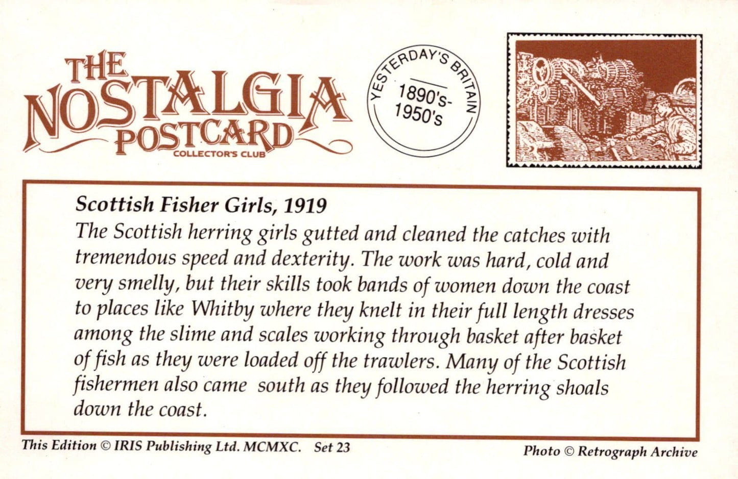 Nostalgia Postcard - Scottish Fisher Girls, 1919 - Mo’s Postcards 