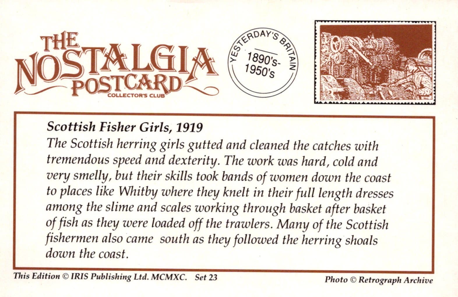 Nostalgia Postcard - Scottish Fisher Girls, 1919 - Mo’s Postcards 