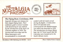 Load image into Gallery viewer, Nostalgia Postcard - The Flying Boat, Coriolanus, 1938 - Mo’s Postcards 
