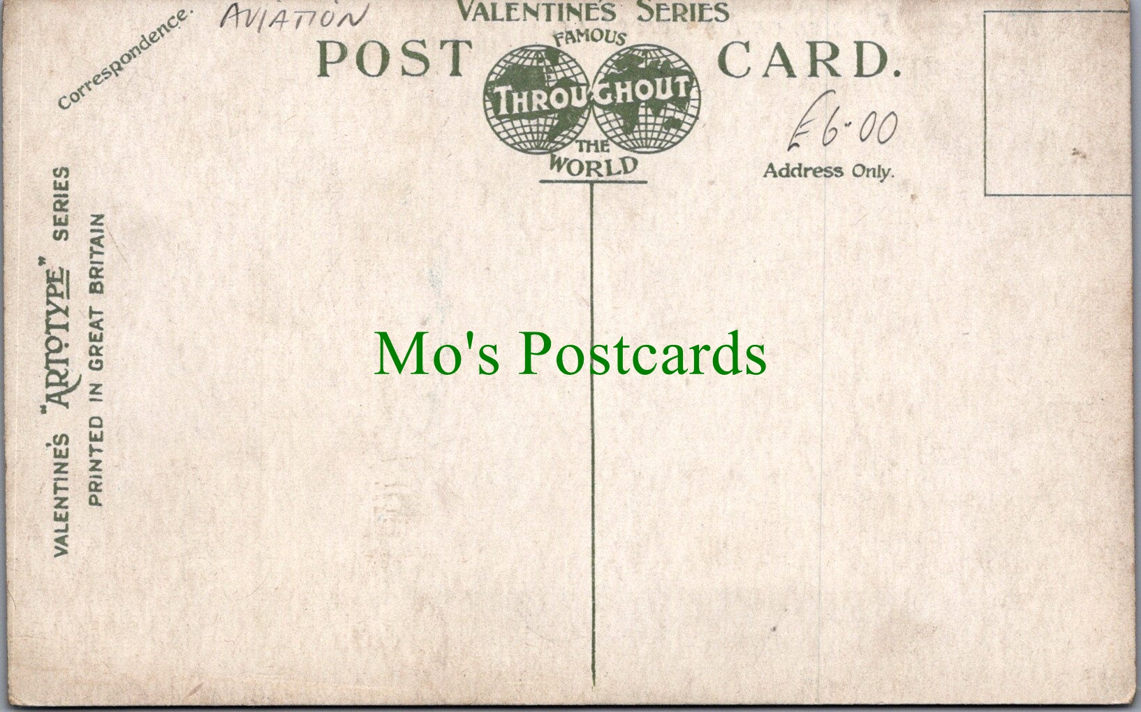 Aviation Postcard - Mr Henry Farman on His Aeroplane