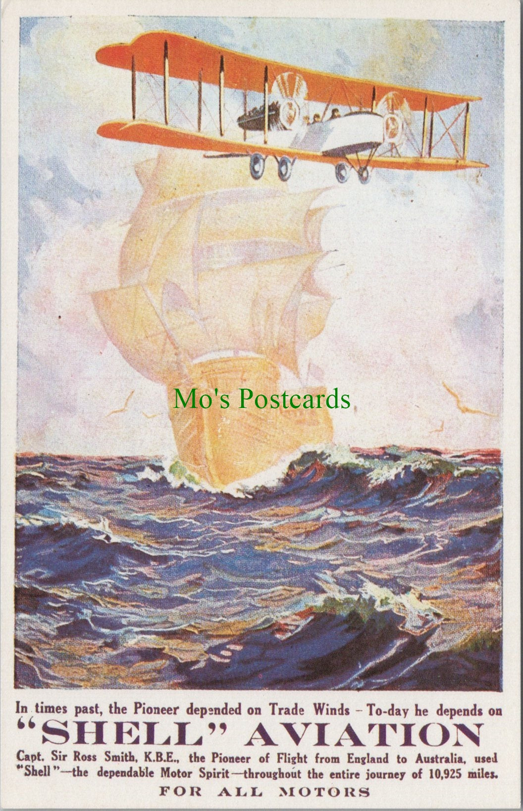 Aviation Postcard - "Shell" Aviation Advertisement