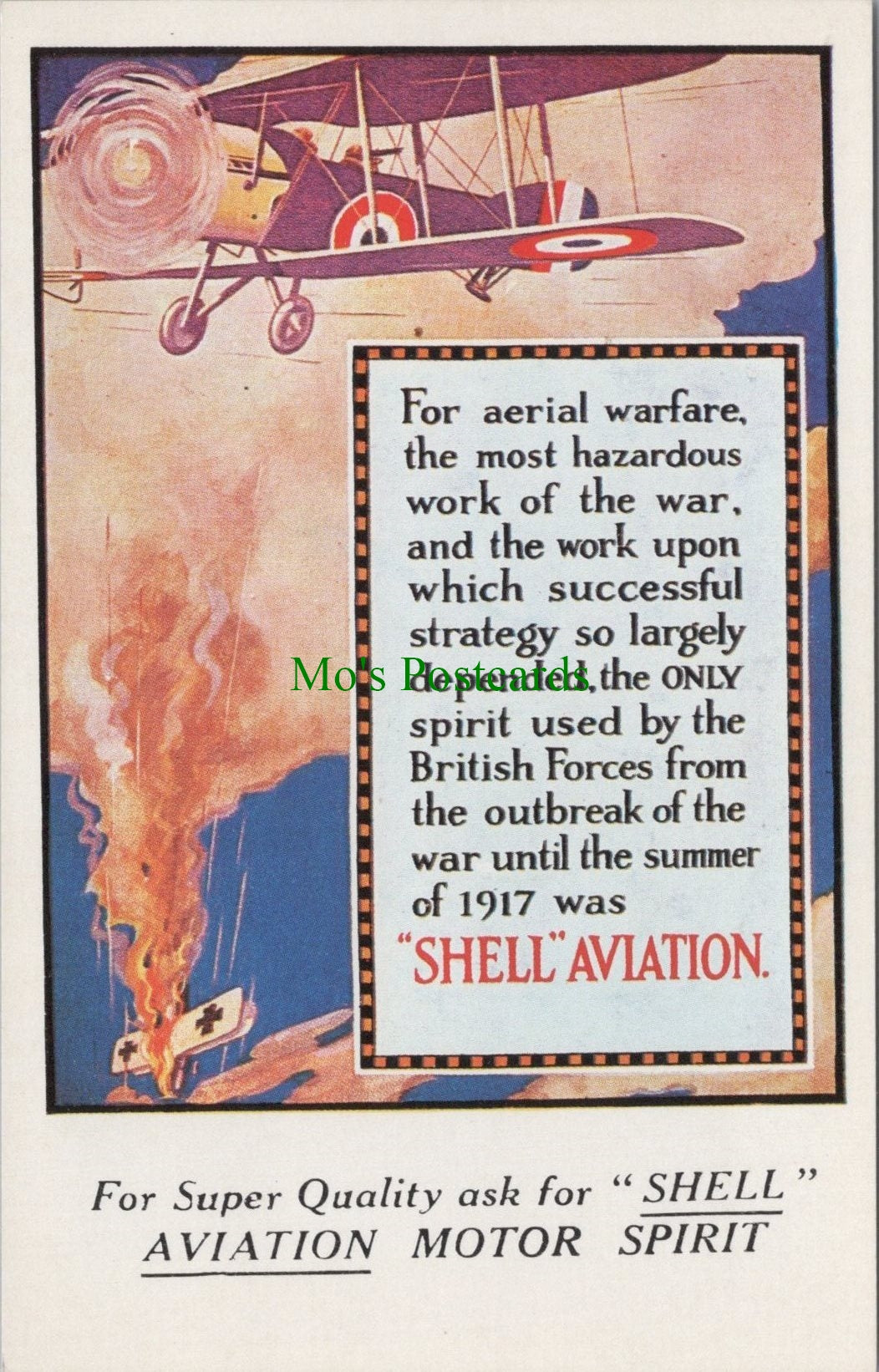 Aviation Postcard - "Shell" Aviation Advertisement