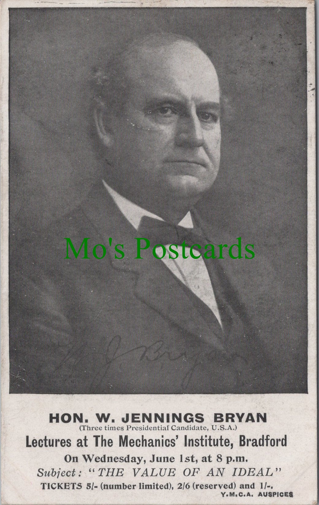 Hon W.Jennings Bryan, Presidential Candidate, USA