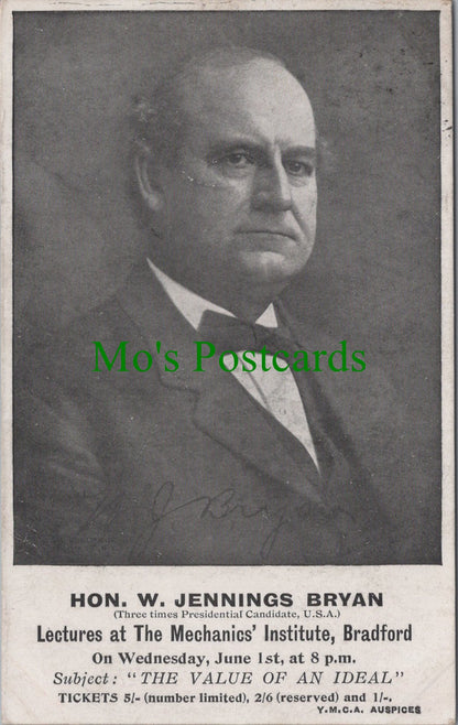 Hon W.Jennings Bryan, Presidential Candidate, USA