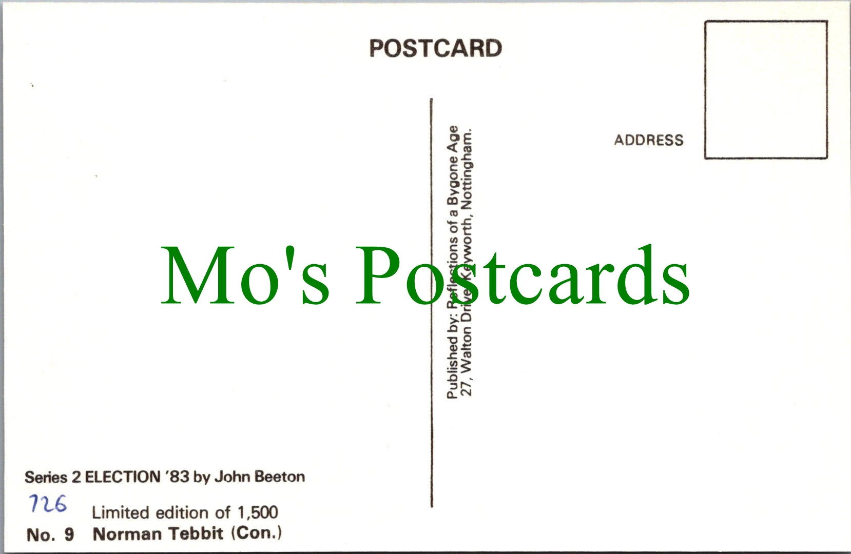 Politics Postcard, Election 1983, Politician Norman Tebbit