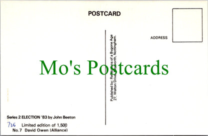 Politics Postcard, Election 1983, Politician David Owen