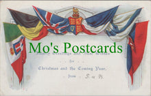 Load image into Gallery viewer, Greetings Postcard, Christmas &amp; New Year, Series of Flags
