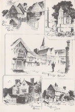 Load image into Gallery viewer, Surrey Postcard - Pencil Sketch Showing Views of Lingfield in The 1890&#39;s - Mo’s Postcards 
