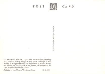 Hertfordshire Postcard - St Albans Abbey in 1850 - Mo’s Postcards 
