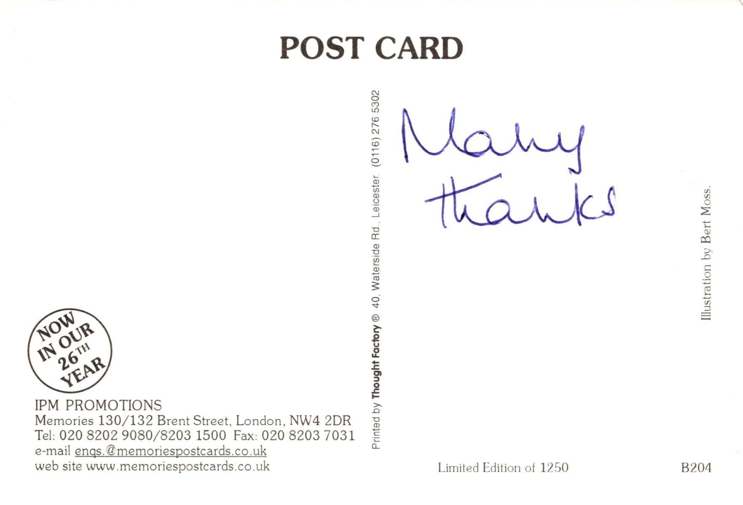Collectors Fair Postcard - Bloomsbury Postcard and Collectors Fair, 2003 - Mo’s Postcards 