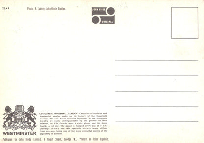 London Postcard - Life Guards, Whitehall - Mo’s Postcards 