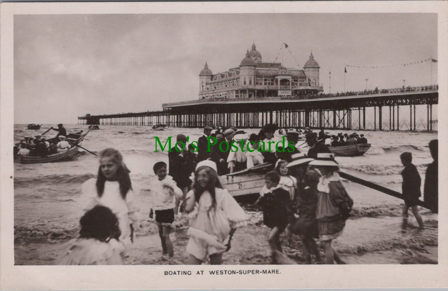 Boating at Weston-Super-Mare, Somerset