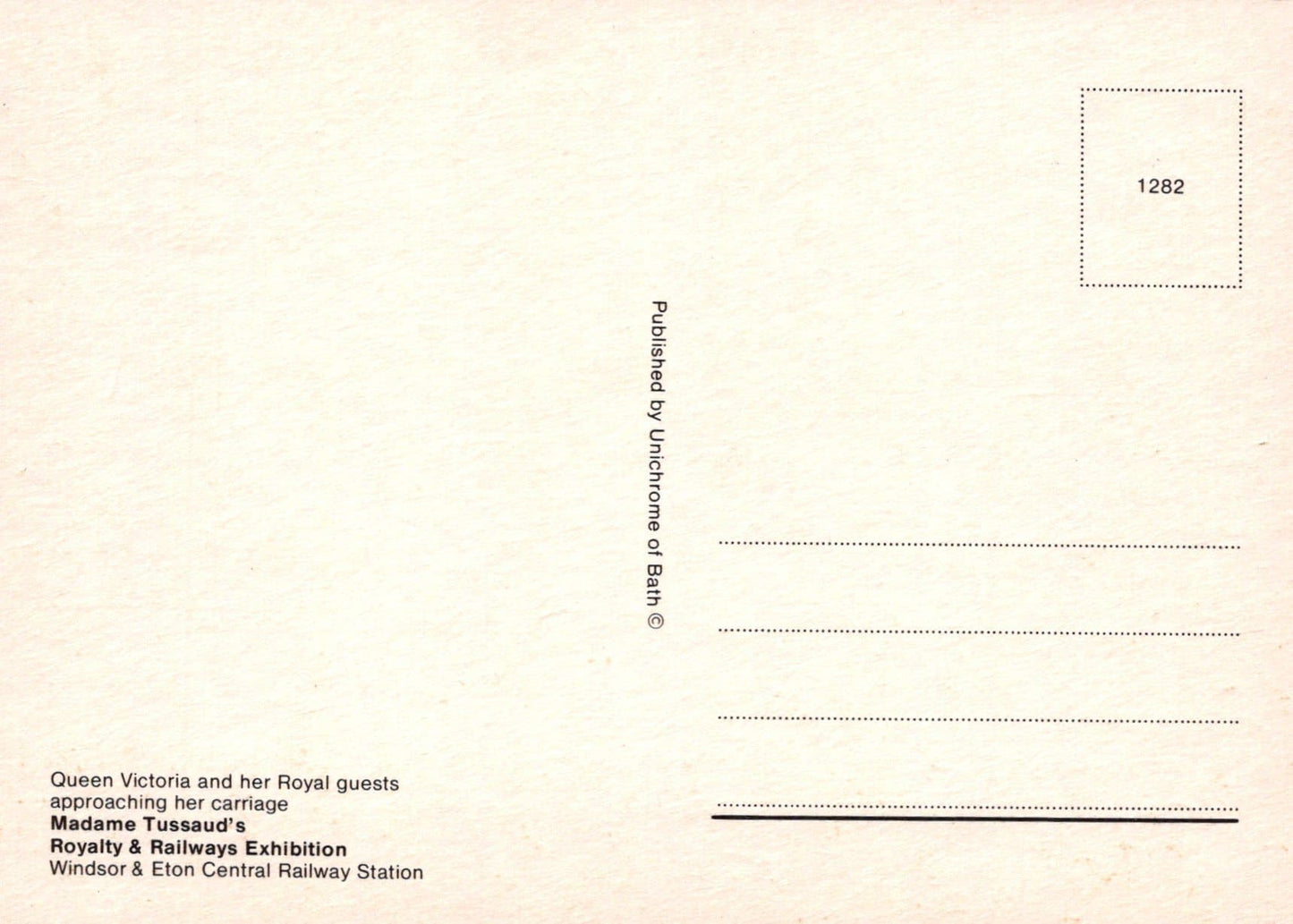 Exhibition Postcard - Queen Victoria and Her Royal Guests, Madame Tussaud's - Mo’s Postcards 