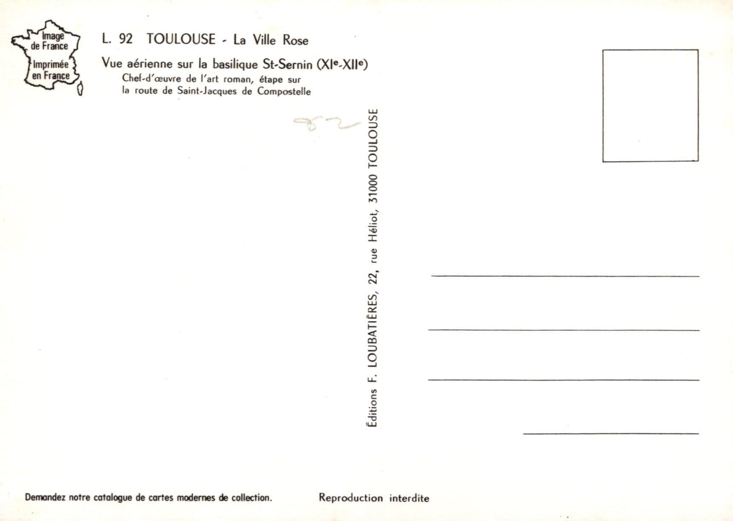 France Postcard - Aerial View of Toulouse - La Ville Rose - Mo’s Postcards 